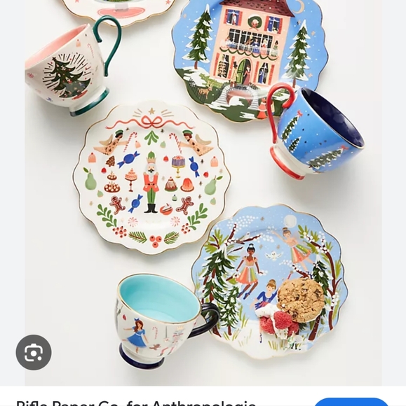 NWT Sold Out Rifle Paper x Anthropologie Porcelain Dessert Plate - Picture 4 of 5